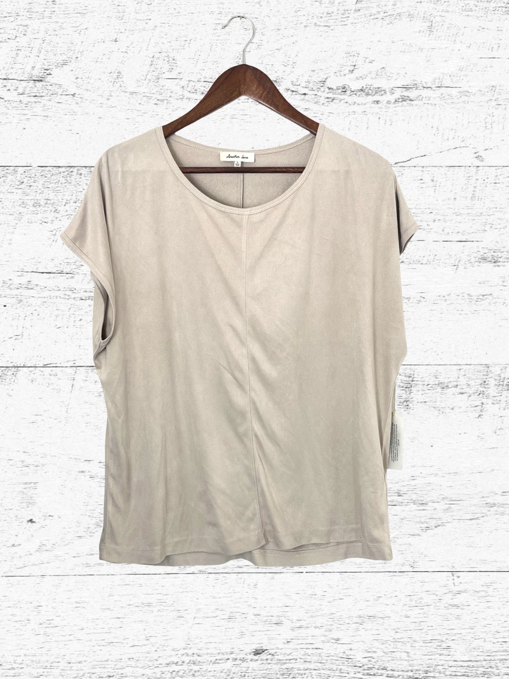 Another Love Beige Short Sleeve Women's Tee - Relaxed Scoop Neck